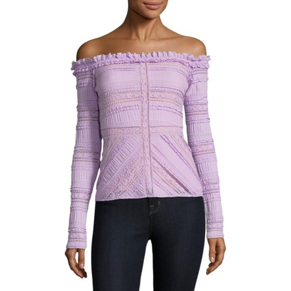 Cinq a Sept off shoulder lace top - Picture 3 of 8